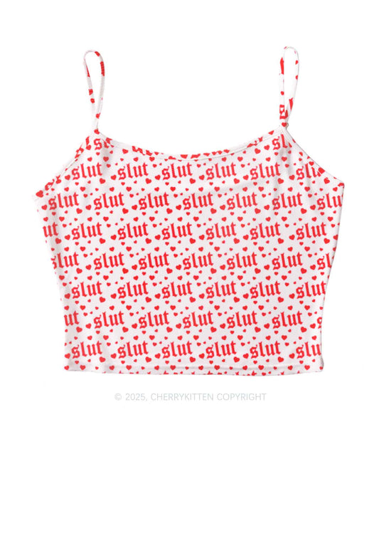 Slxt Red Heart Y2K Mesh Cami Tank Cherrykitten