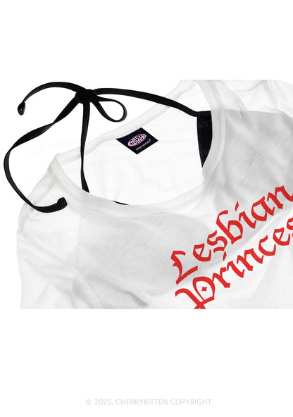 Lesbian Princess Pride Y2K Sheer Boyfriend Tee Cherrykitten