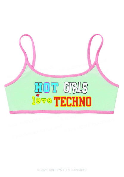 Hot Girls Love Techno Y2K Super Crop Cami Cherrykitten