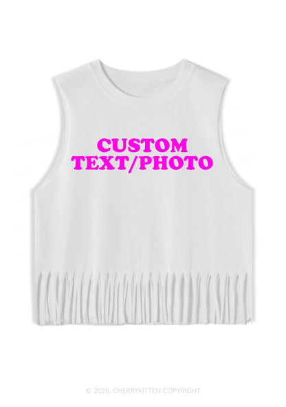Custom Personalized Text Y2K Fringe Tank Top Cherrykitten