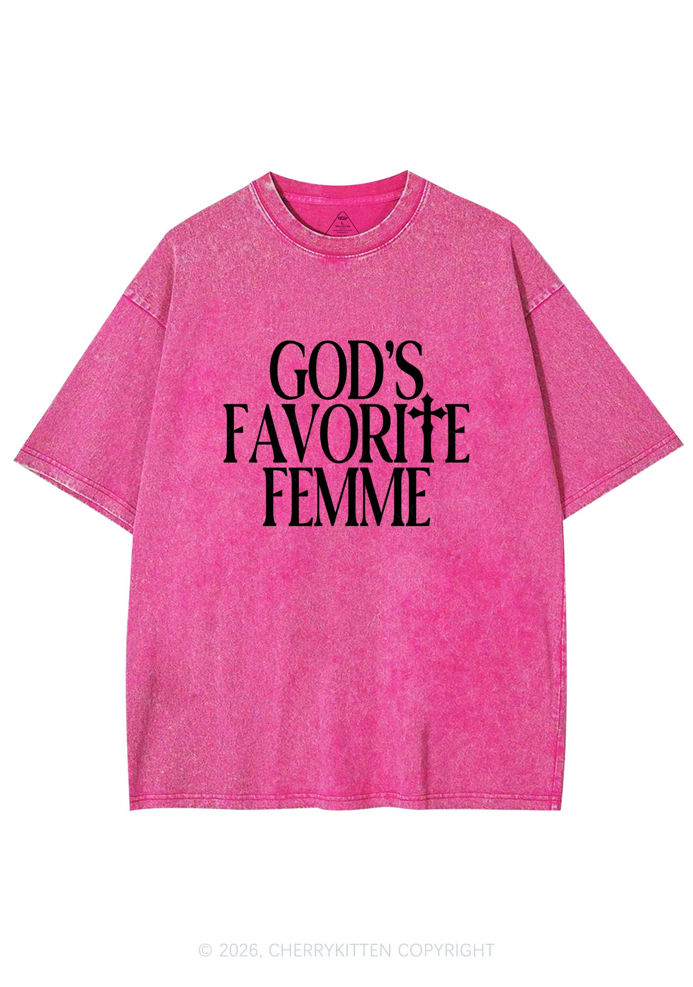 Gods Favorite Femme Pride Y2K Shirts Washed Tee Cherrykitten