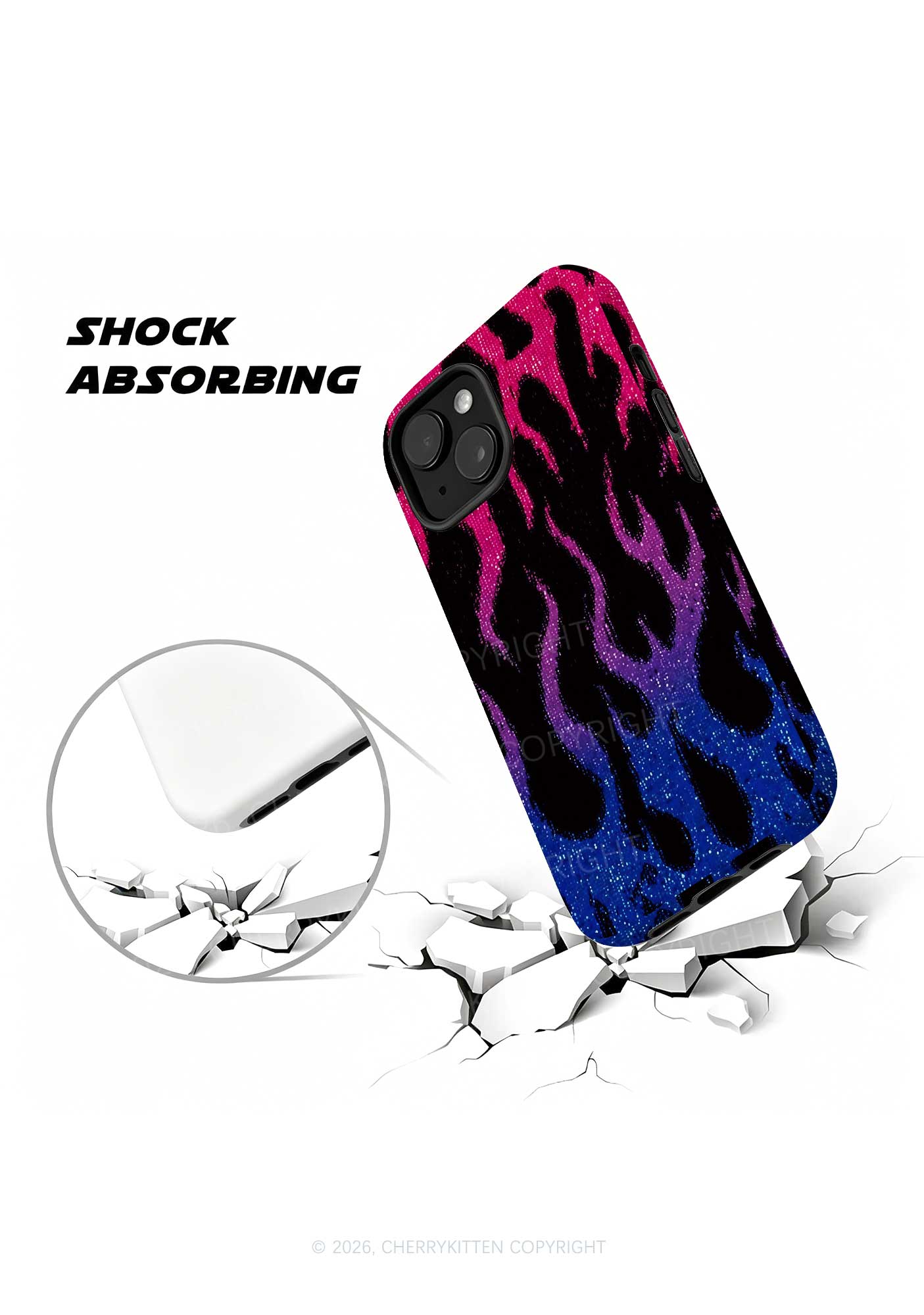 Bisexual Flame Pride Y2K Phone Case Cherrykitten