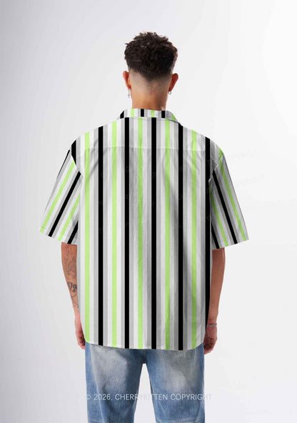 Agender Flag Pride Y2K Print Hawaiian Shirt Cherrykitten