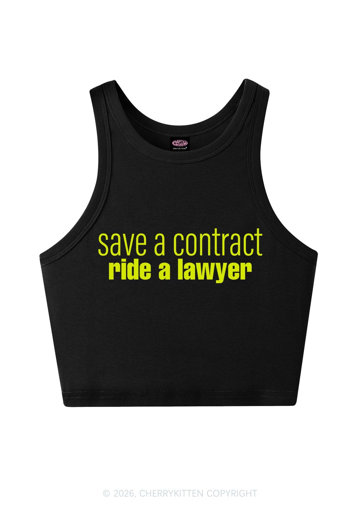 Save Contract Ride Lawyer Y2K Crop Tank Top Cherrykitten