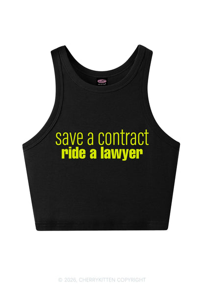 Save Contract Ride Lawyer Y2K Crop Tank Top Cherrykitten