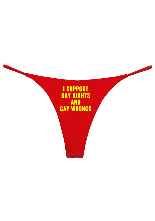 I Support Gay Rights Pride Y2K Bikini String Thong Cherrykitten