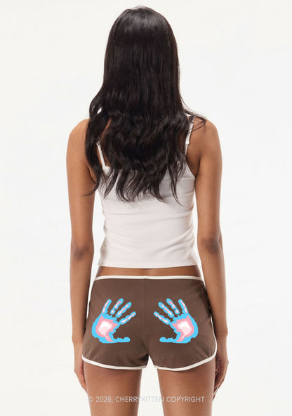 Trans Thermal Hands Pride Y2K Booty Shorts Cherrykitten