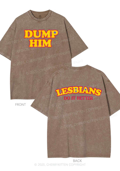 Lesbians Do It Better Two Sides Y2K Shirts Washed Tee Cherrykitten