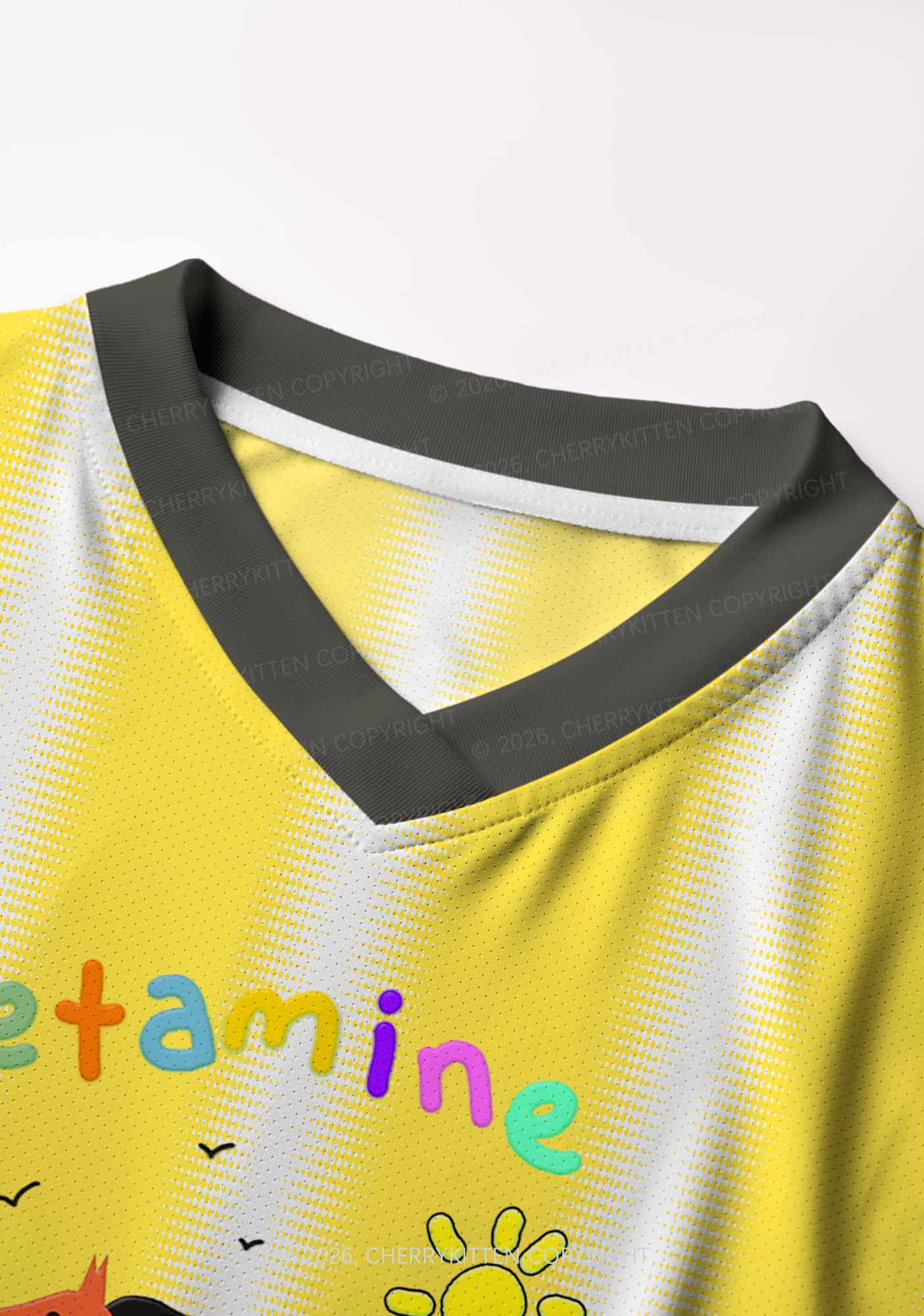 Yellow Pony Y2K Crop Football Jersey Shirts Cherrykitten