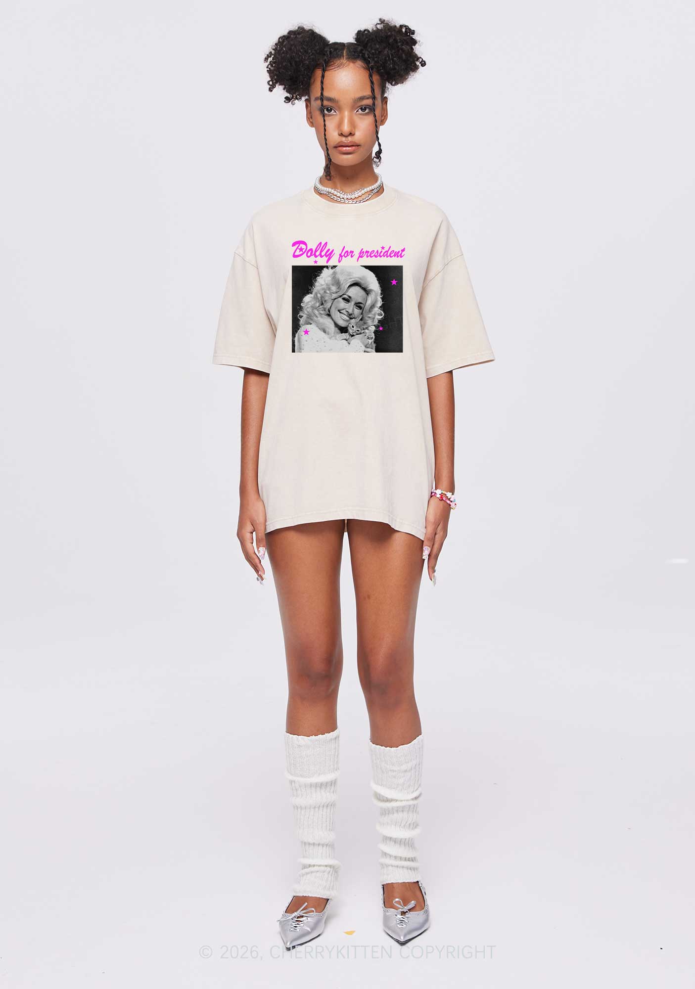 Doll For President Y2K Shirts Washed Tee Cherrykitten