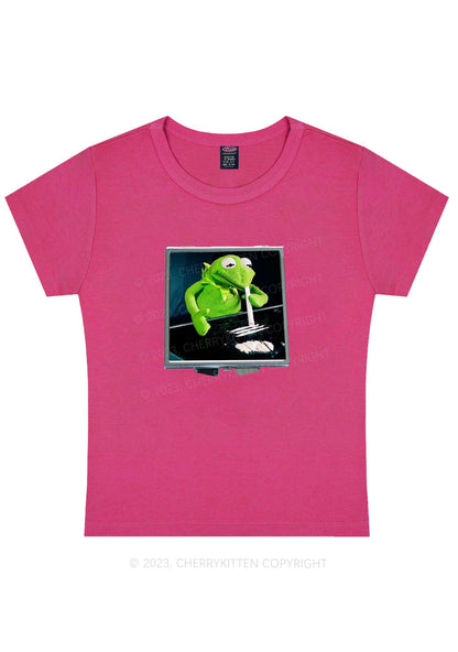 Curvy Special Cola Frog Y2K Baby Tee Cherrykitten