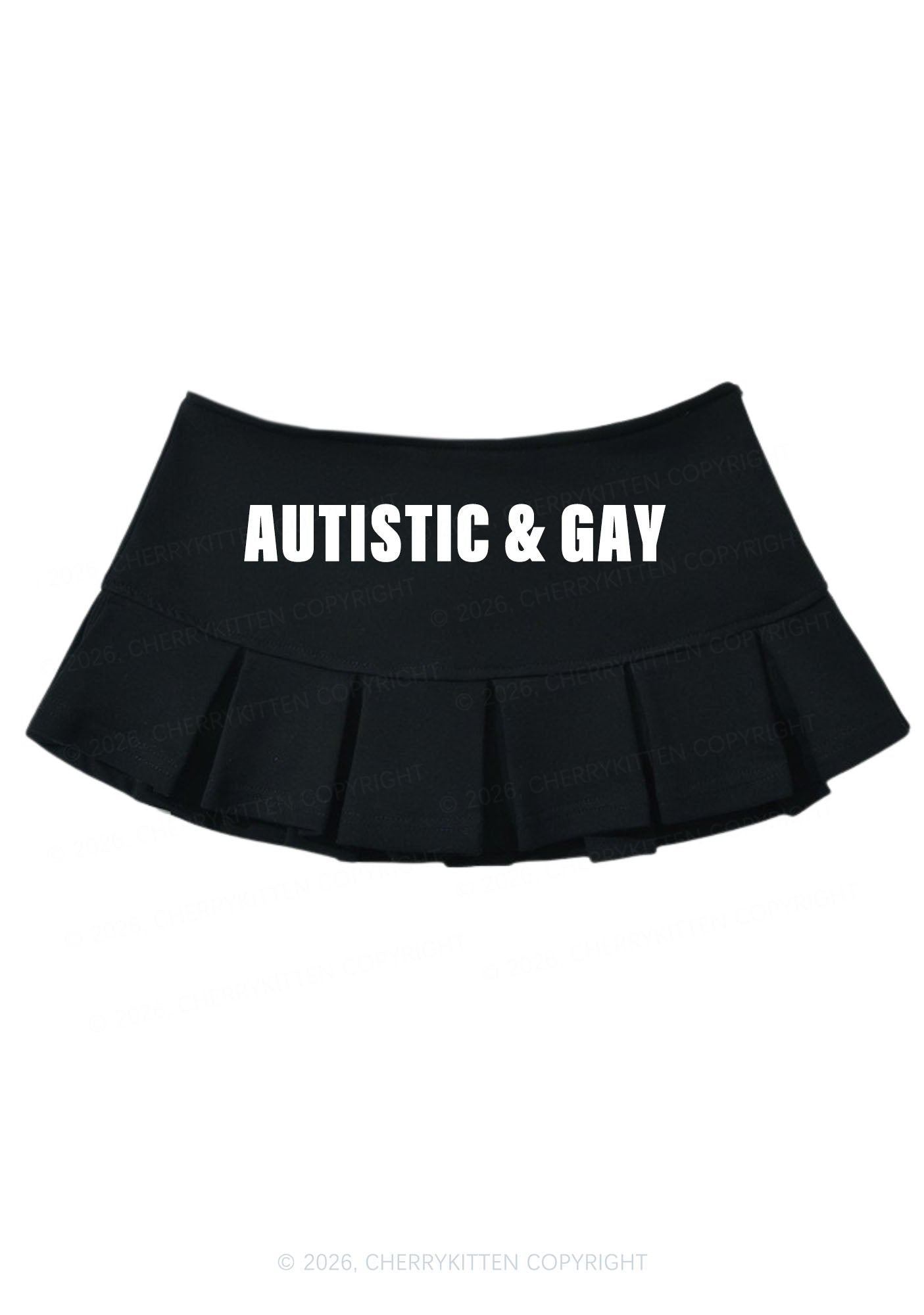 Autistic Gay Pride Y2K Mini Pleated Skirts Cherrykitten