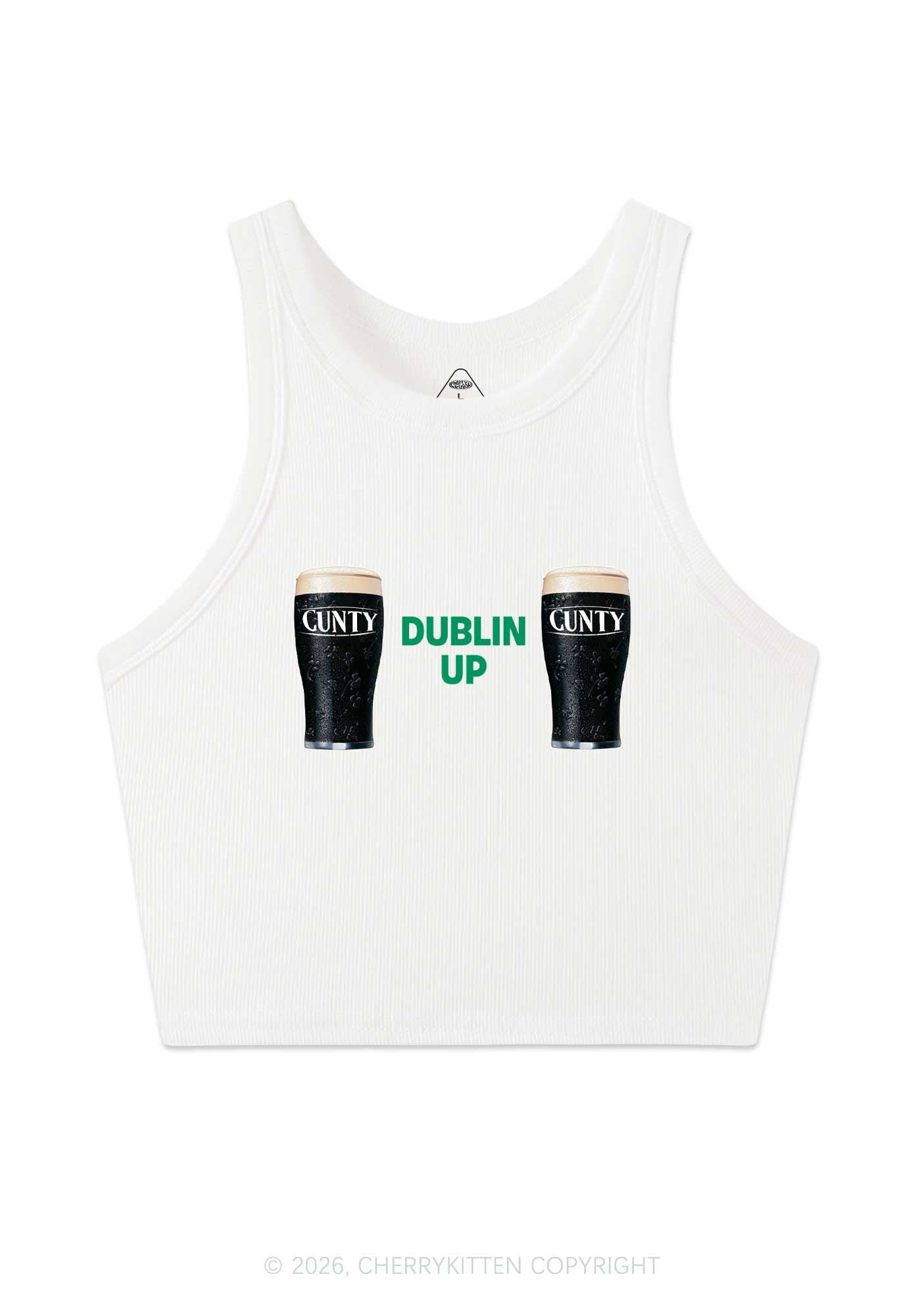 Dublin Up St Patricks Y2K Crop Tank Top Cherrykitten