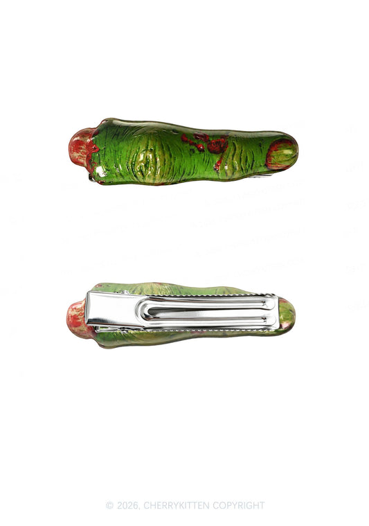 Halloween Zombie Finger Y2K Acrylic Duckbill Hair Clips Cherrykitten