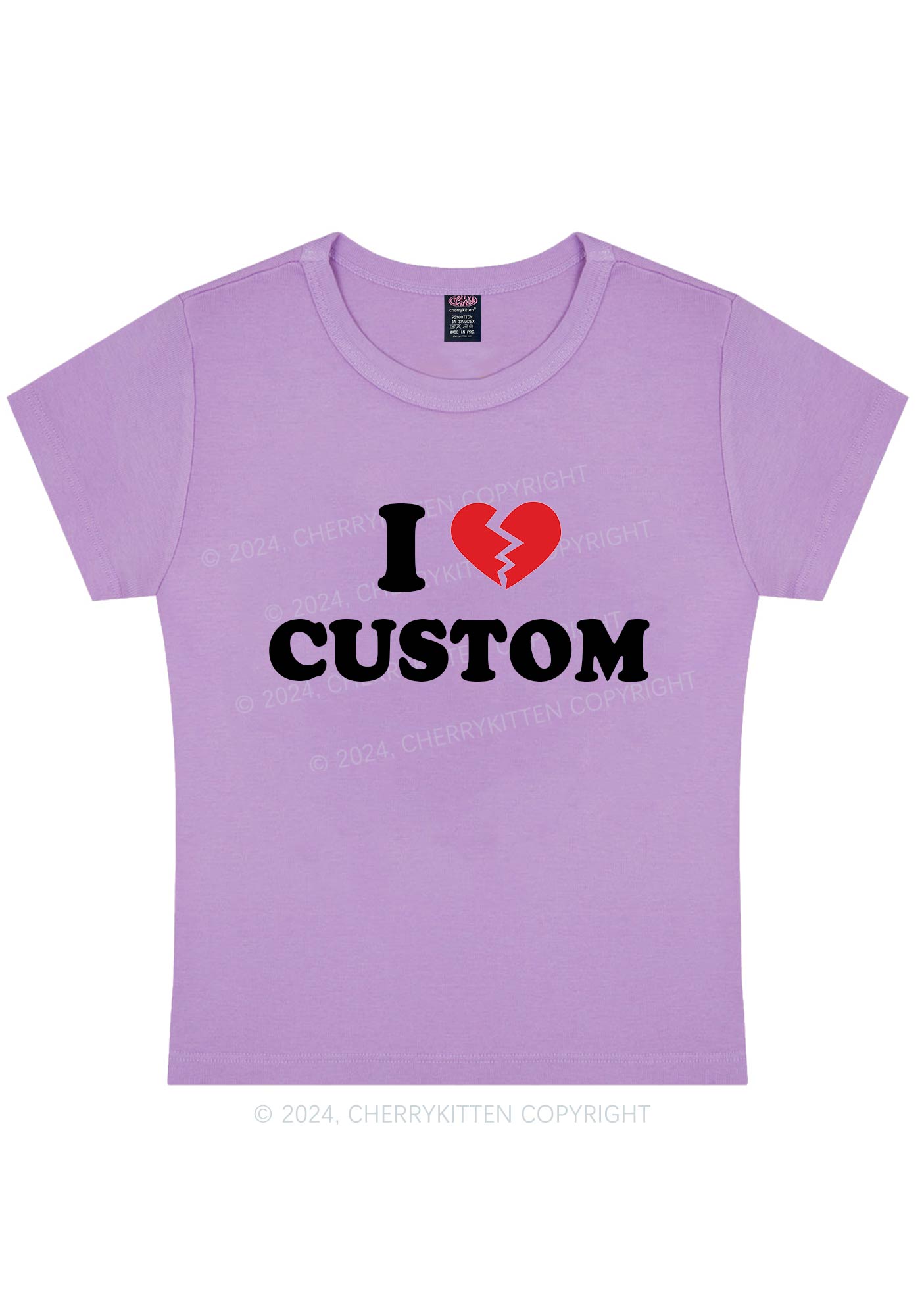 I Hate Personalized Custom Y2K Baby Tee Cherrykitten