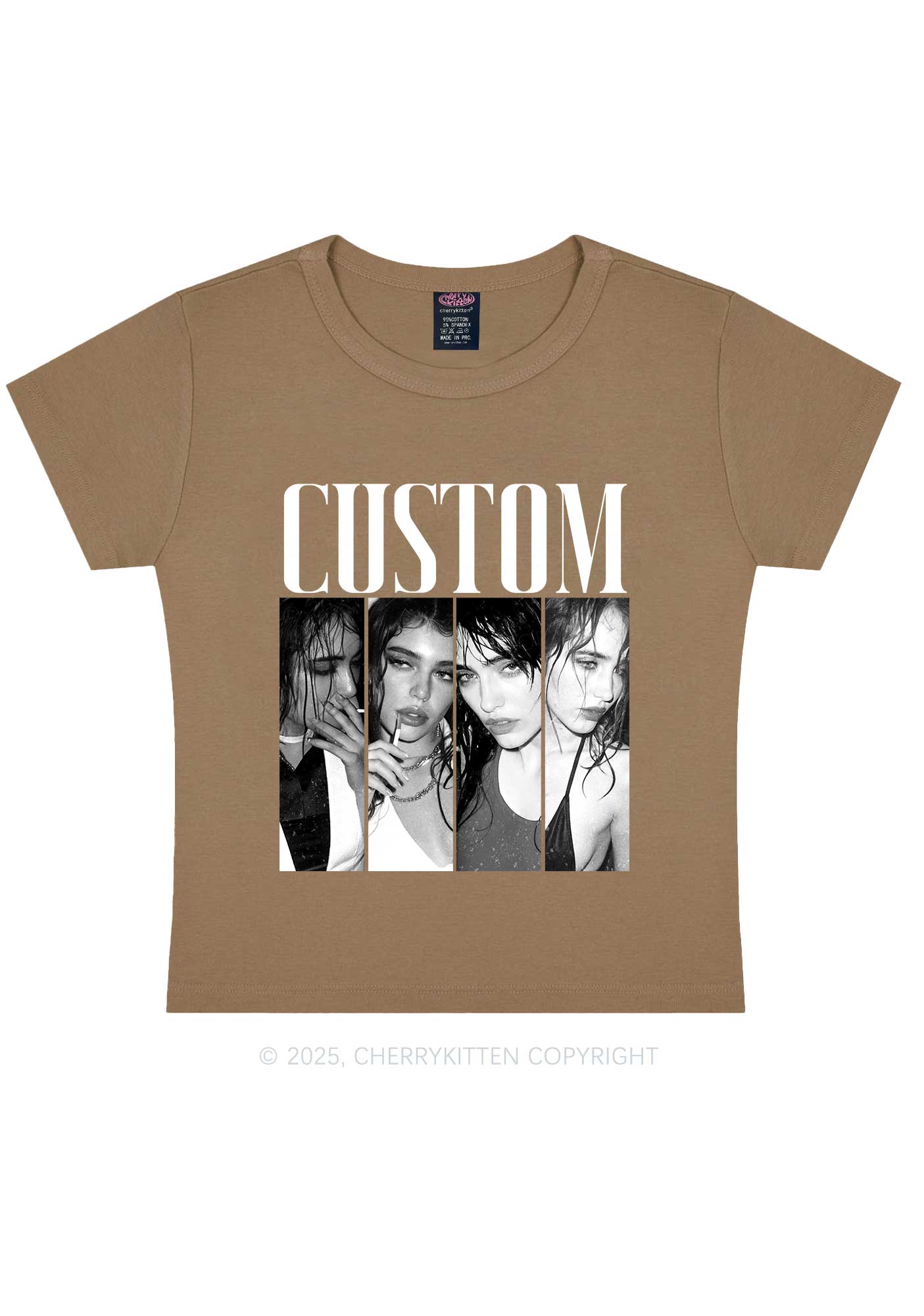 Custom Baddie Girls Photo Y2K Baby Tee Cherrykitten
