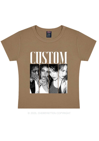 Custom Baddie Girls Photo Y2K Baby Tee Cherrykitten
