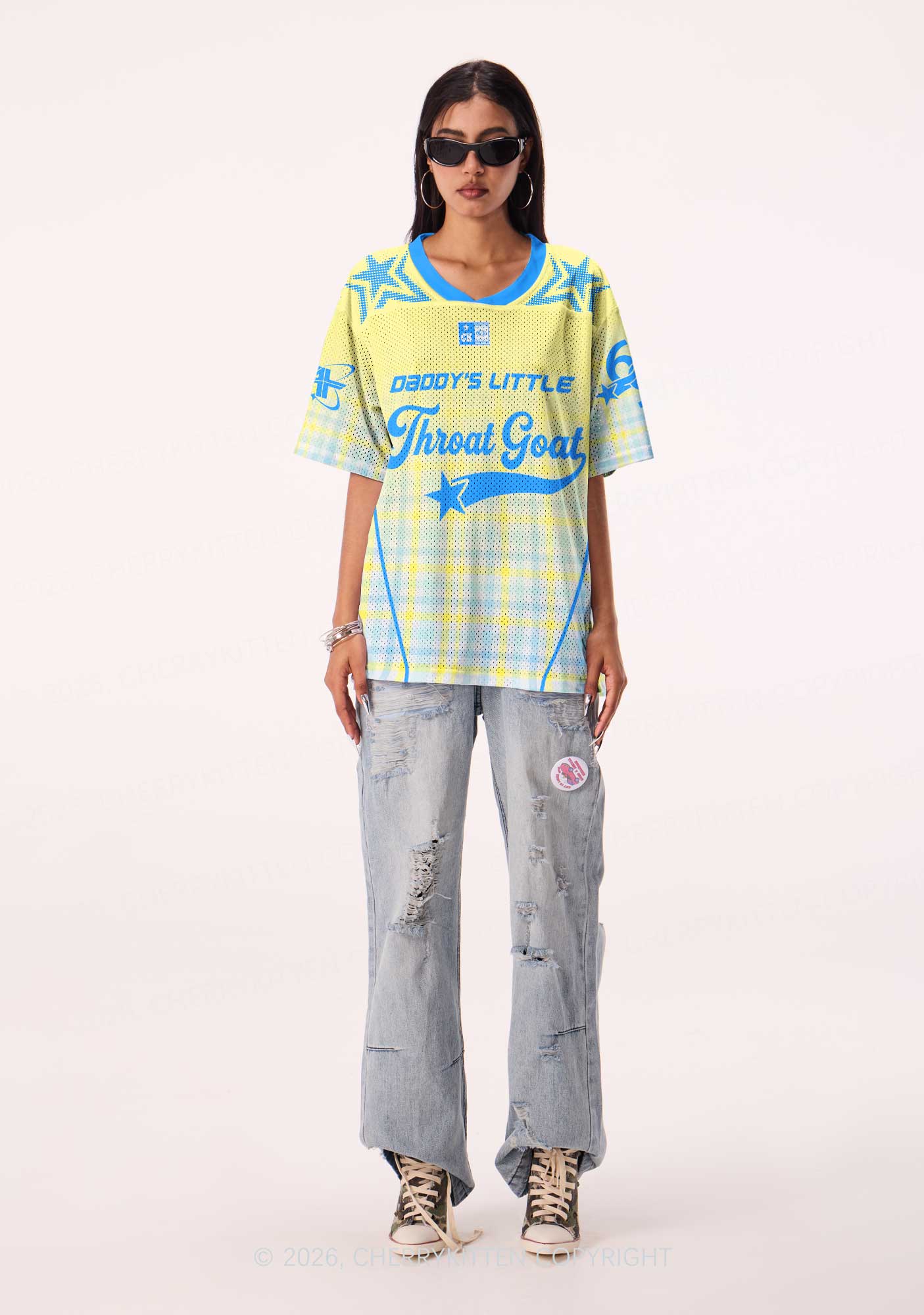Daddys Little Throat Goat Y2K Sport Jersey Shirts Cherrykitten