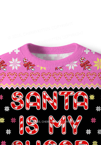 Santa My Sugar Daddy Y2K Christmas Knit Sweatshirt Cherrykitten