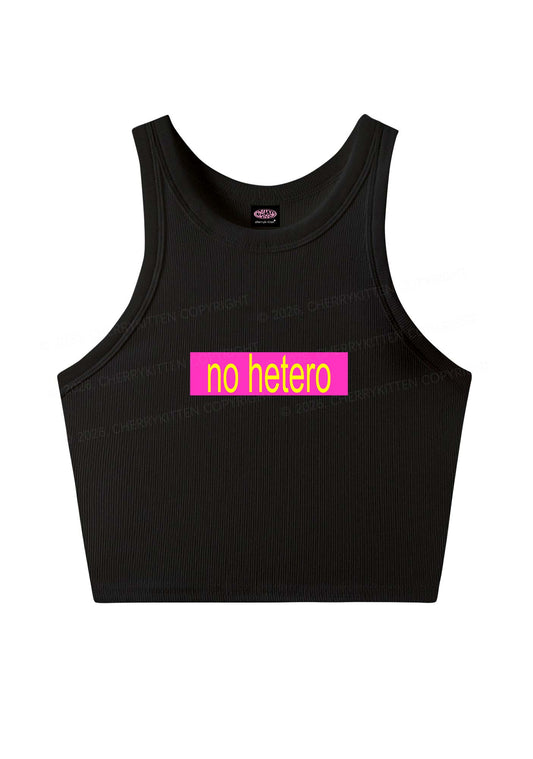 No Hetero Pride Y2K Crop Tank Top Cherrykitten