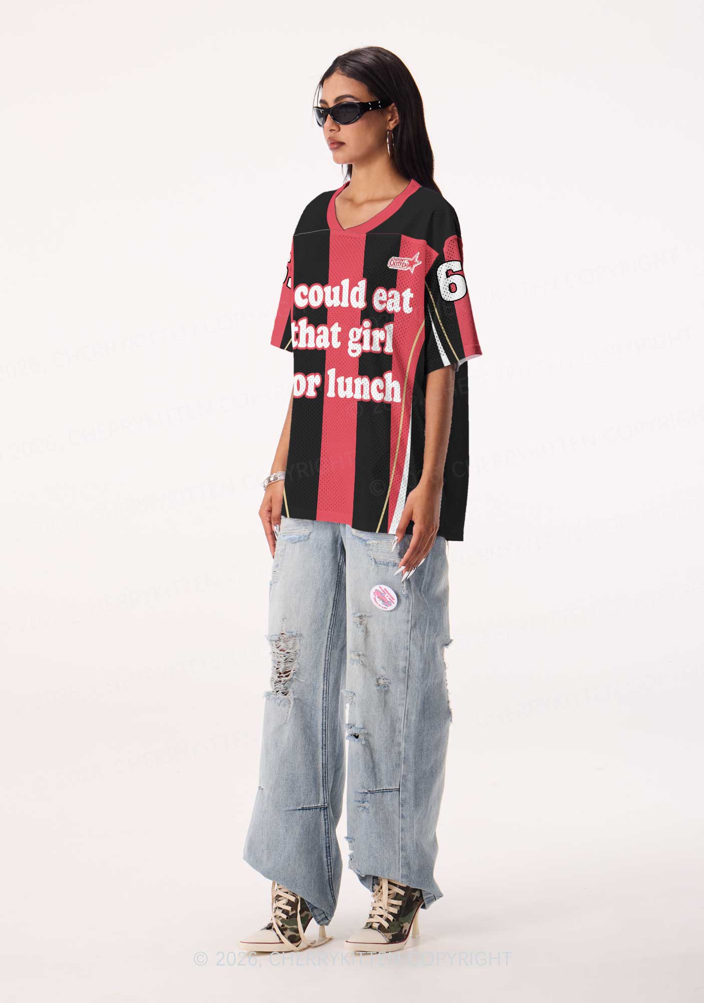 Eat That Girl For Lunch Pride Y2K Sport Jersey Shirts Cherrykitten