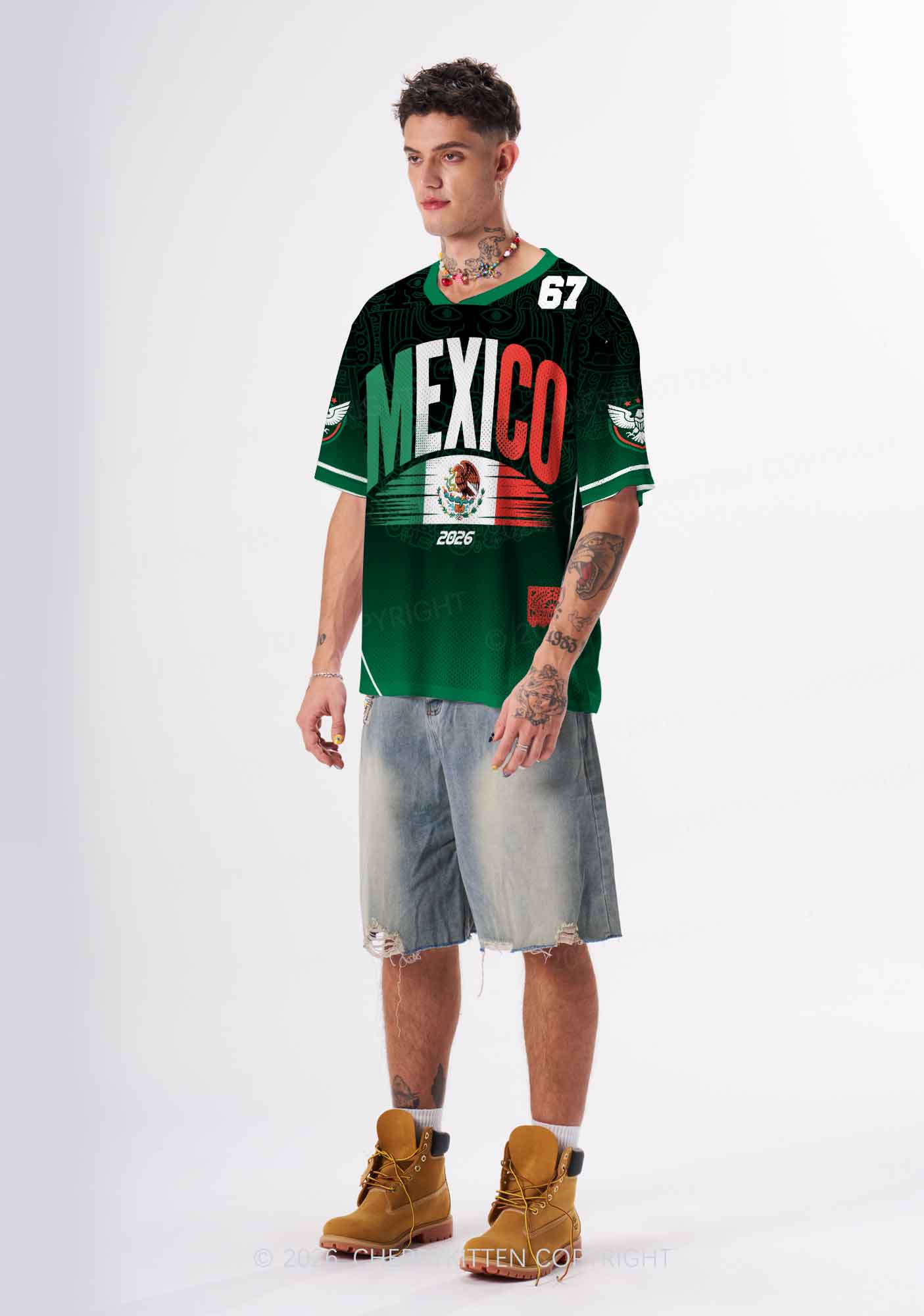 Custom Mexican Heritage Tribal Y2K Sport Jersey Shirts Cherrykitten