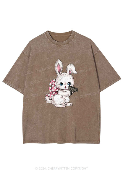 Bunny Shooting Y2K Washed Tee Cherrykitten