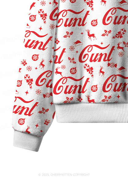 Christmas Cxxt Y2K Fleece Long Sleeve Pajama Set Cherrykitten