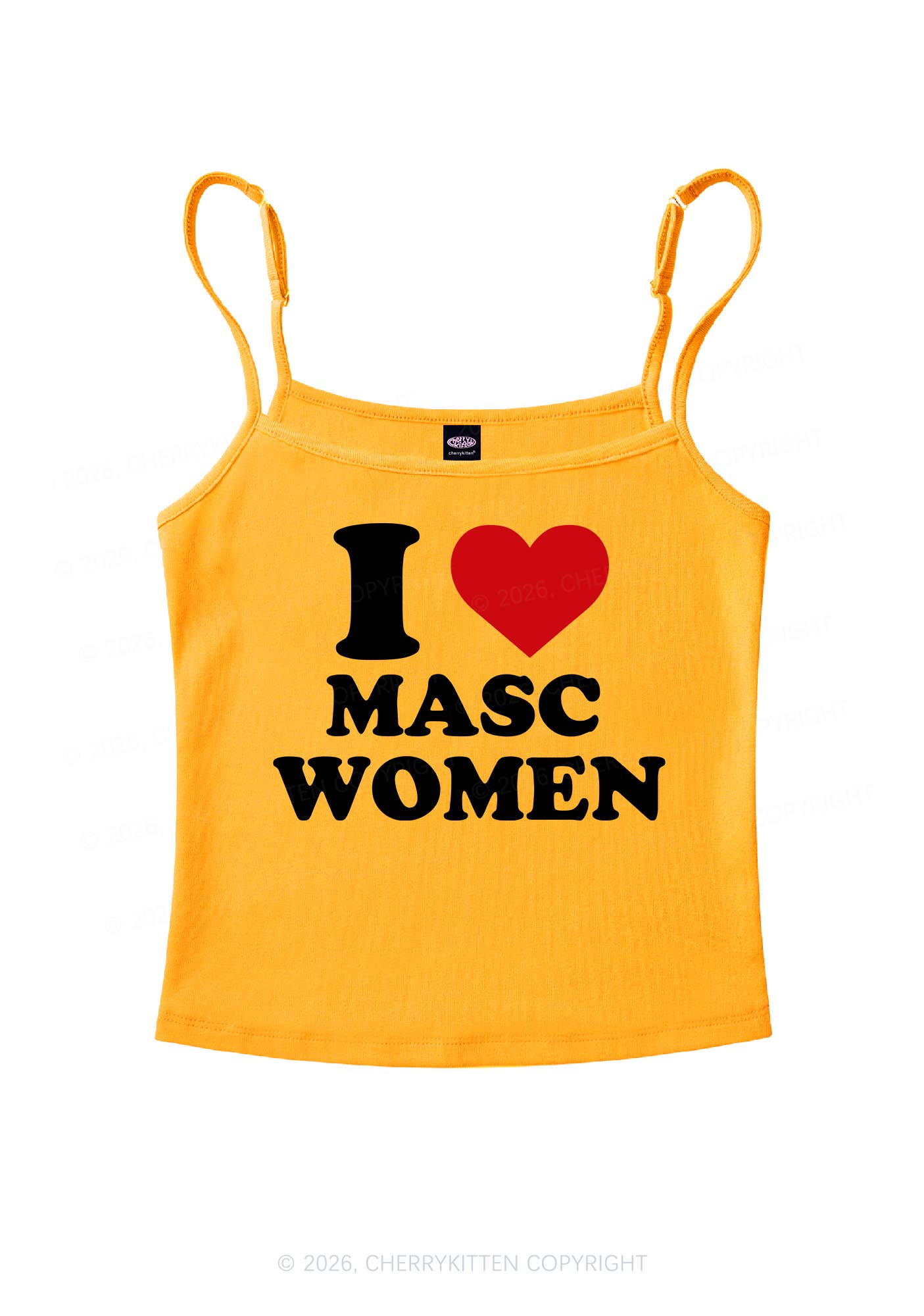 I Love Masc Women Pride Y2K Spaghetti Strap Cami Cherrykitten