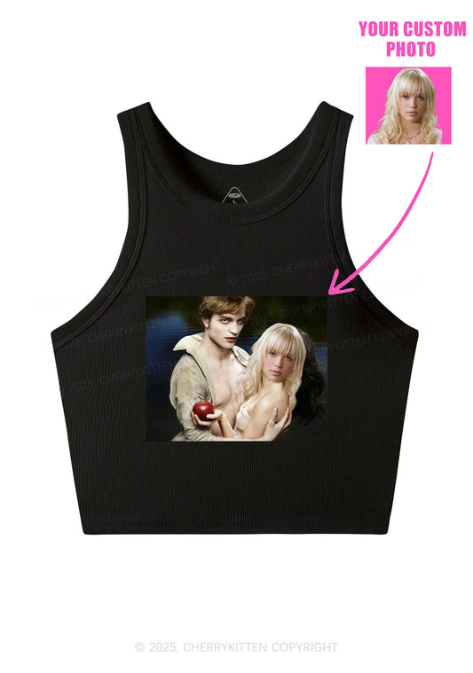 Custom Vampire Lover Photo Y2K Crop Tank Top Cherrykitten