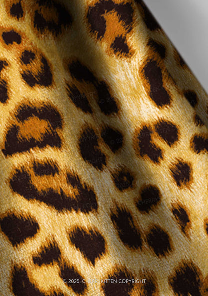 Brown Leopard Y2K Print Headband Cherrykitten