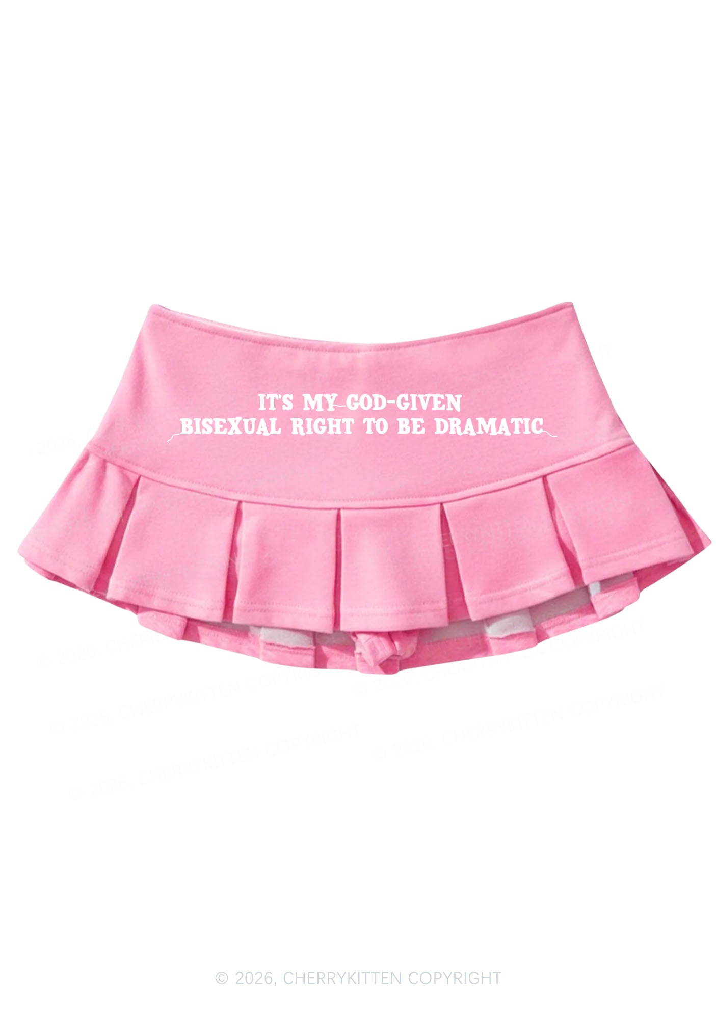 God Given Bisexual Right Pride Y2K Mini Pleated Skirts Cherrykitten