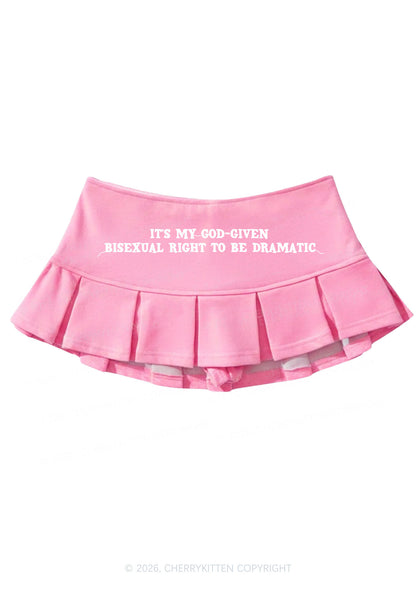 God Given Bisexual Right Pride Y2K Mini Pleated Skirts Cherrykitten