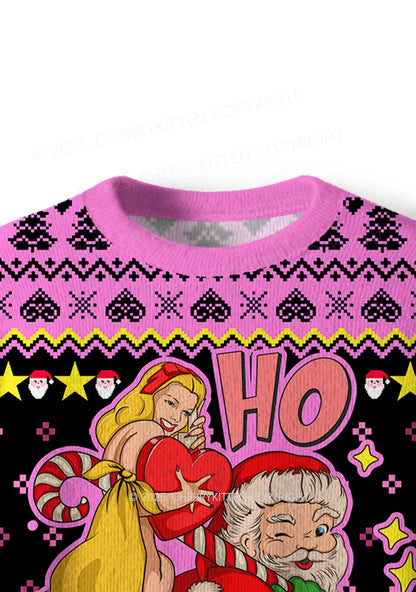 Ho Ho Ho Bxxches Y2K Christmas Knit Sweatshirt Cherrykitten