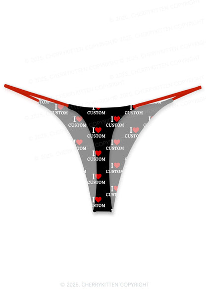 I Love Custom Valentine's Day Y2K Print Couples Thong Set Cherrykitten