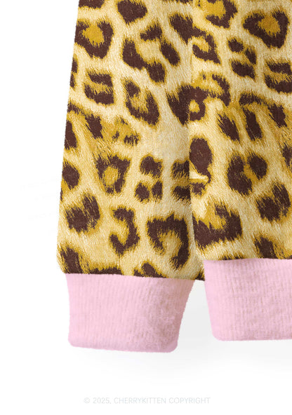 Leopard Cxxt Star Y2K Christmas Cardigan Knit Sweatshirt Cherrykitten