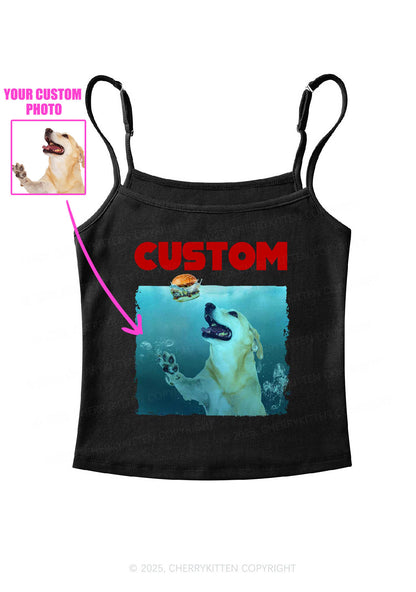 Custom Jowls Dog Y2K Spaghetti Strap Cami Cherrykitten
