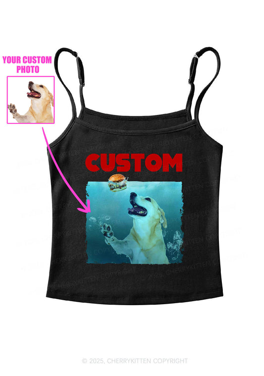 Custom Jowls Dog Y2K Spaghetti Strap Cami Cherrykitten