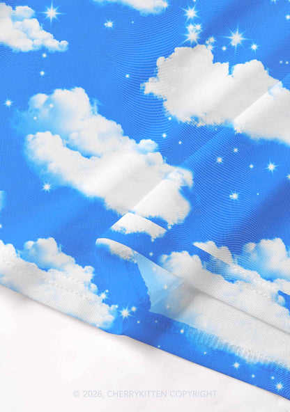 Blue Sky Alpha Male Unicorn Y2K Mesh Muscle Tank Cherrykitten