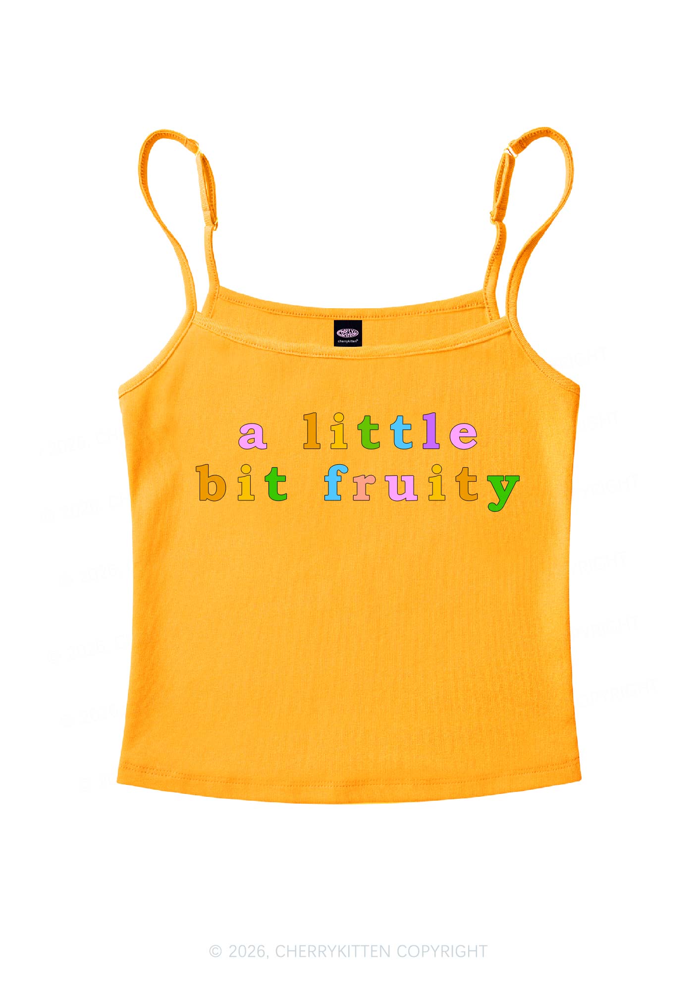 A Little Bit Fruity Pride Y2K Spaghetti Strap Cami Cherrykitten