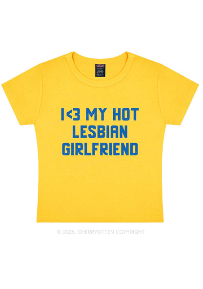My Hot Lesbian GF Pride Y2K Baby Tee Cherrykitten