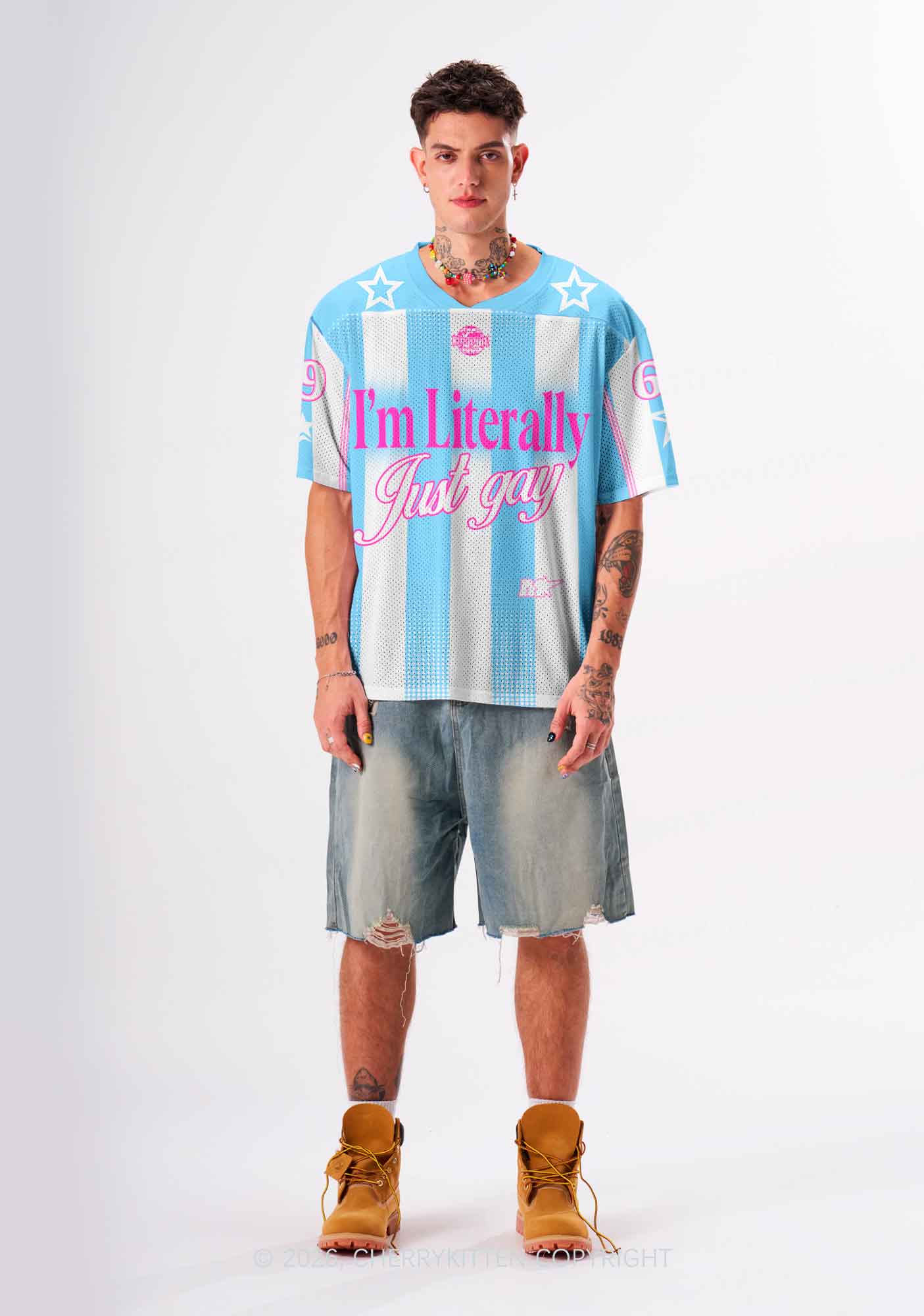 Im Literally Just Gay Pride Y2K Sport Jersey Shirts Cherrykitten