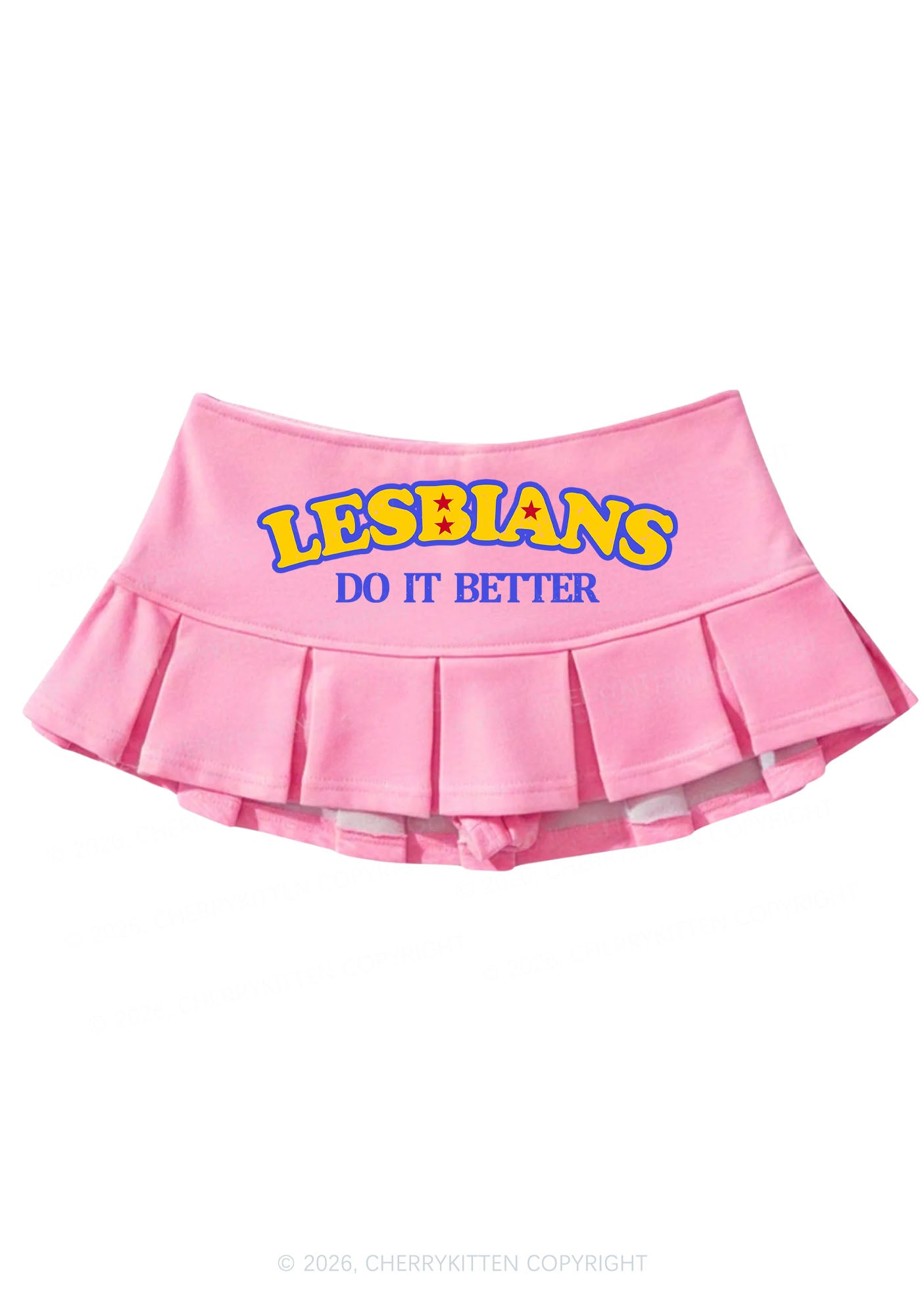 Lesbians Do It Better Pride Y2K Mini Pleated Skirts Cherrykitten