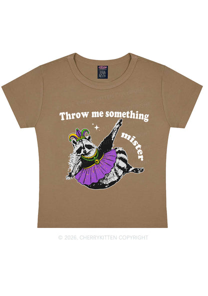 Throw Me Something Mister Raccoon Y2K Baby Tee Cherrykitten