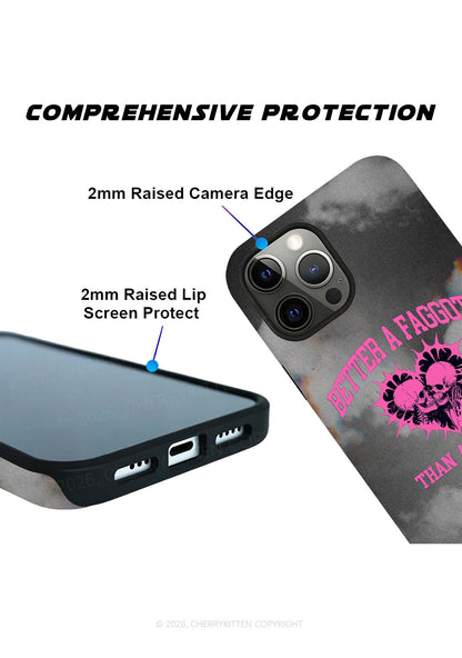 Better A Faggot Than A Fascist Pride Y2K Phone Case Cherrykitten