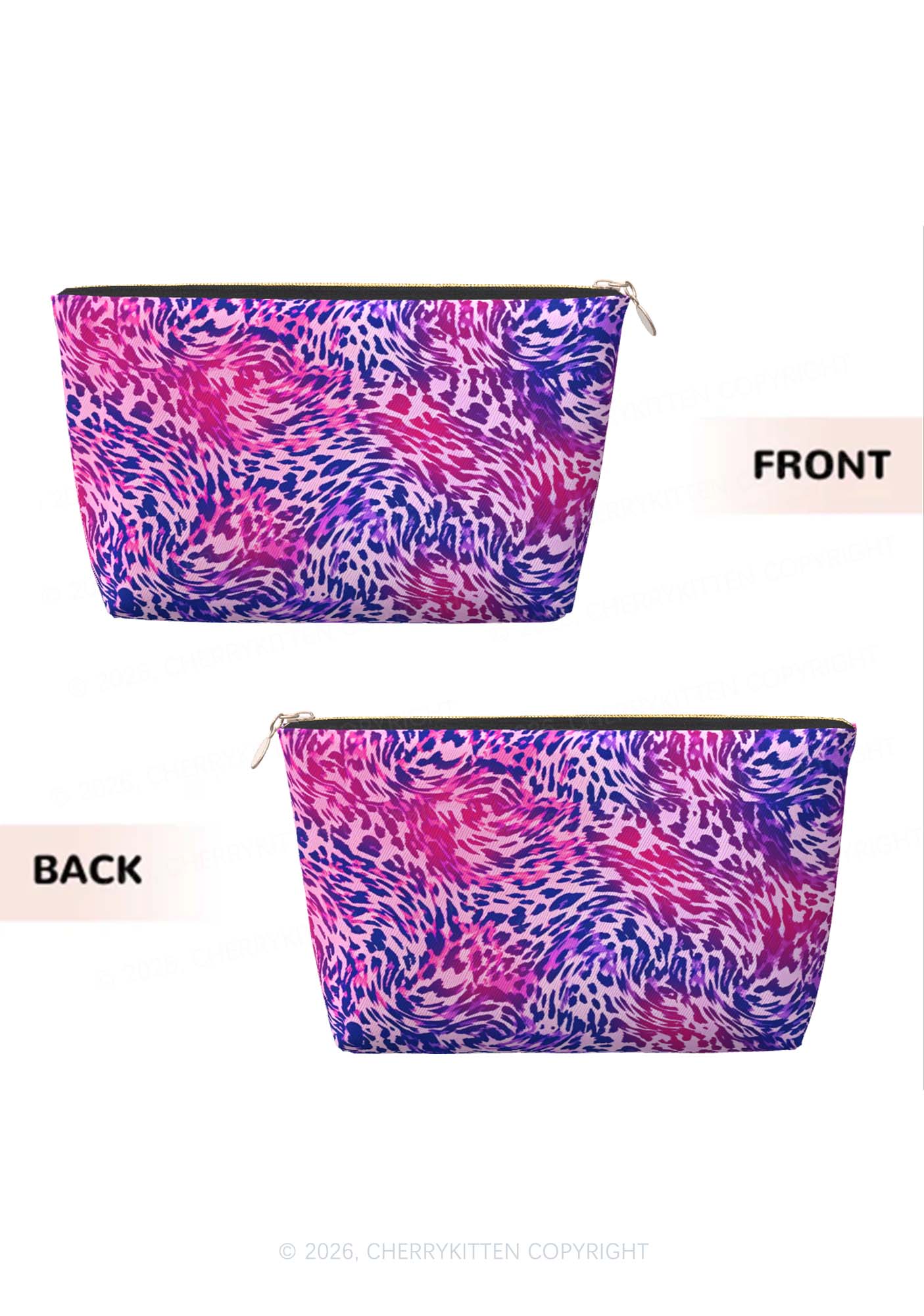 Bisexual Leopard Pride Y2K Makeup Bag Cherrykitten