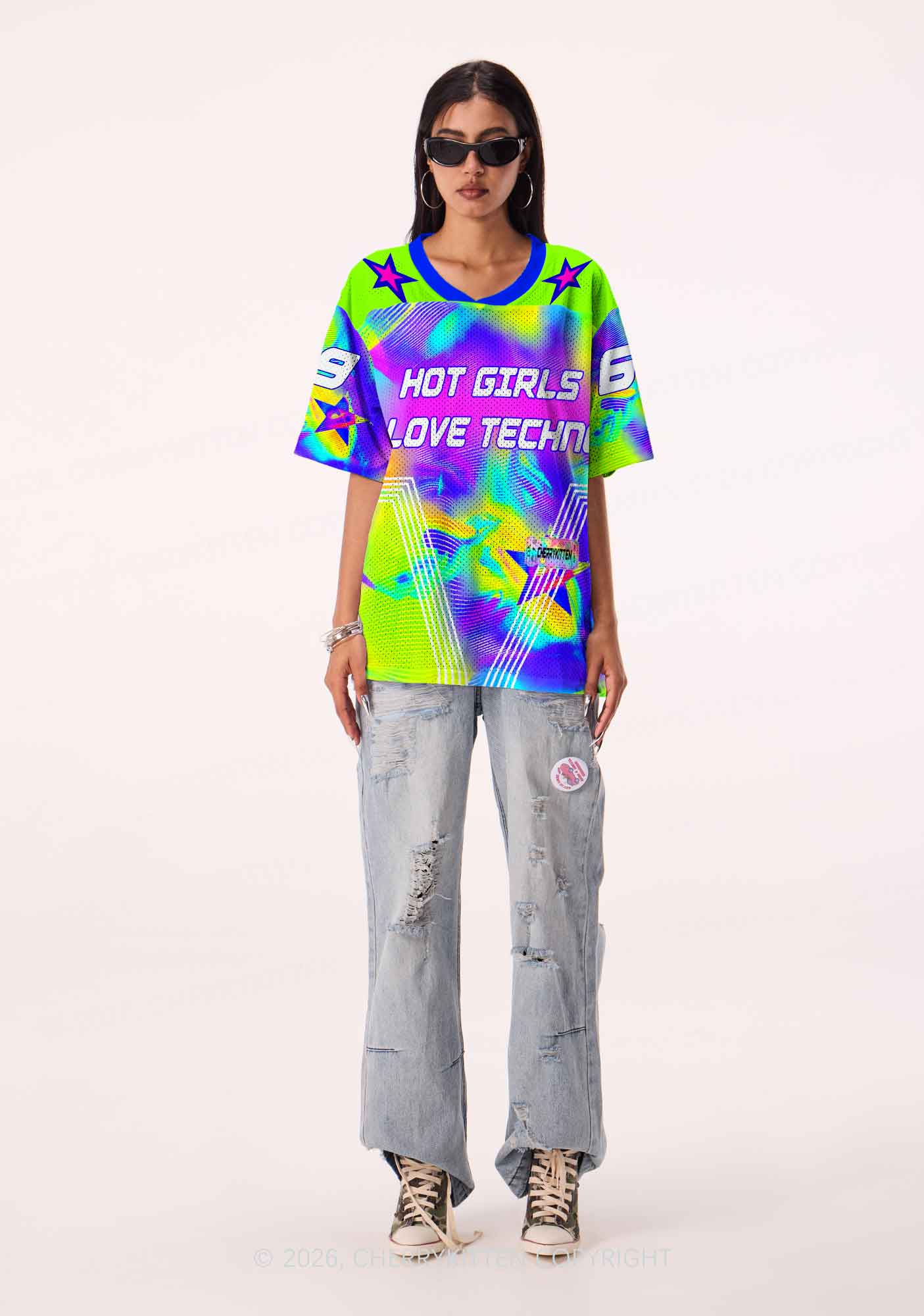 Hot Girls Love Techno Thermal Y2K Sport Jersey Shirts Cherrykitten