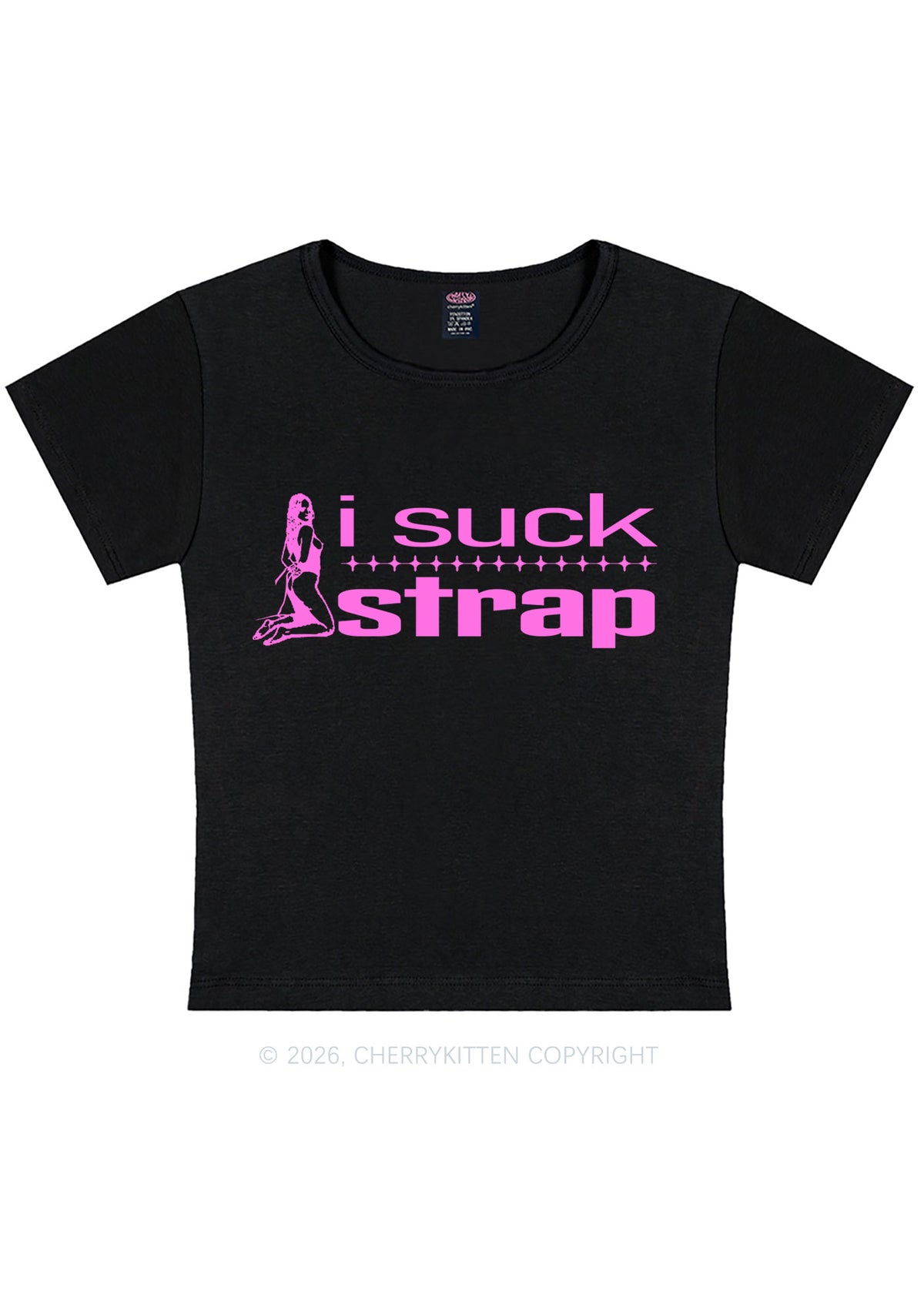 I Suck Strap Y2K Baby Tee Cherrykitten