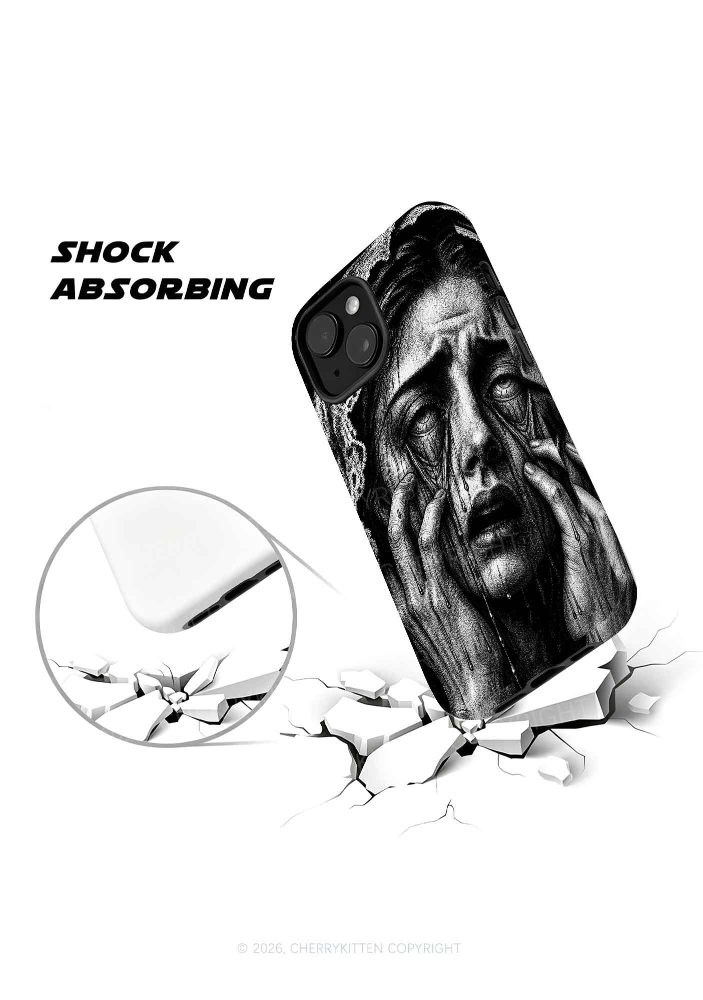 Halloween Veiled Crying Woman Y2K Phone Case Cherrykitten