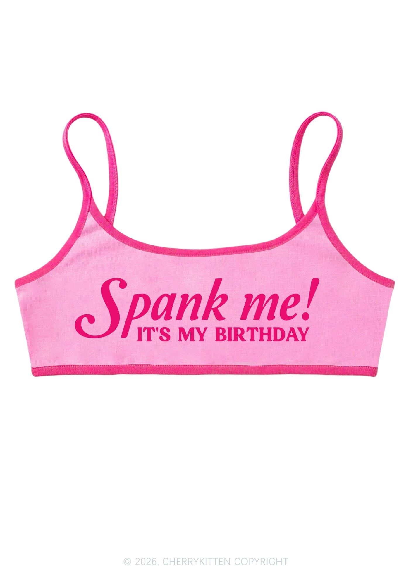 Spank Me Its My Birthday Y2K Super Crop Cami Cherrykitten